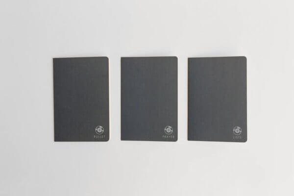 three notebooks