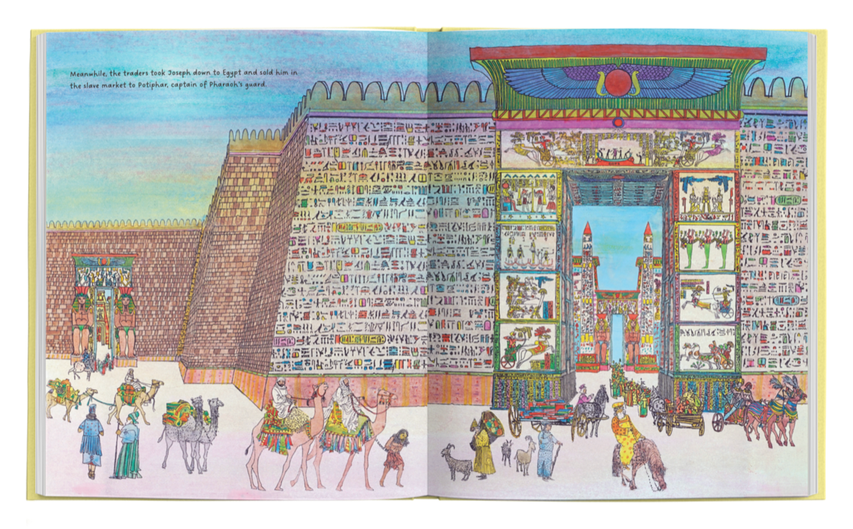 Inside Joseph by Brian Wildsmith Open spread from Joseph showing a richly illustrated Egyptian city